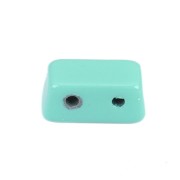 8x4mm Zamac rectangle-shaped bead - Turquoise Greenx1