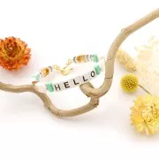 8x4mm Zamac rectangle-shaped bead - Dark Blue x1