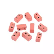 8x4mm Zamac rectangle-shaped bead - Antique Pink x1