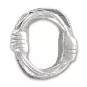 Leather Regaliz slider bead al 15x4mm Old silver tone x1