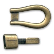 Hook and eye clasp 3mm lace Bronze tone x1