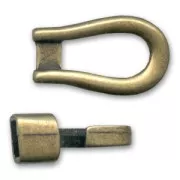 Hook and eye clasp 3mm lace Bronze tone x1