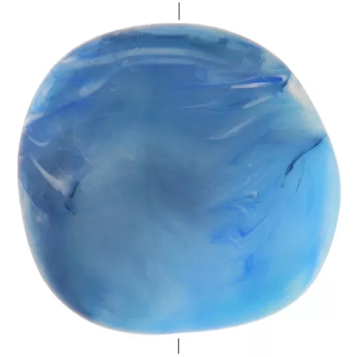 37x39mm Irregular resin puck - Marbled Light Blue x1