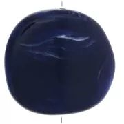 37x39mm Irregular resin puck - Marbled Navy Blue x1