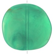 37x39mm Irregular resin puck - Marbled Green x1