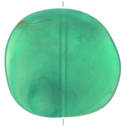 37x39mm Irregular resin puck - Marbled Green x1