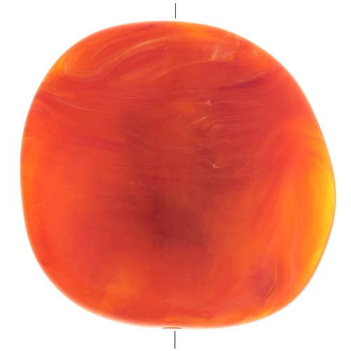 37x39mm Irregular resin puck - Marbled Orange x1