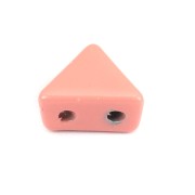 6x7mm Zamac triangle-shaped bead - Antique Pink x1