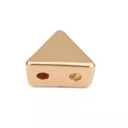 6x7mm Zamac triangle-shaped bead - Gold Tone x1