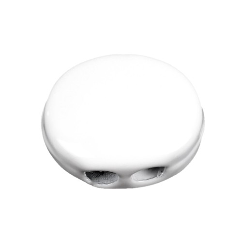 12x9.5mm Zamac oval-shaped bead - White x1