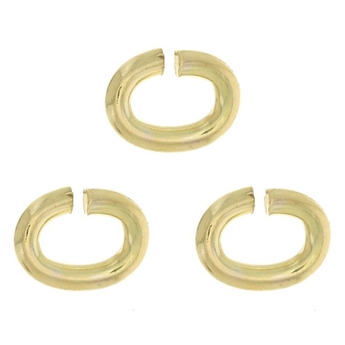 3.9x3x0.8mm Gold filled oval open jump rings x10