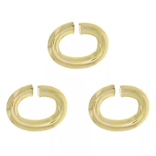 3.9x3x0.8mm Gold filled oval open jump rings x10