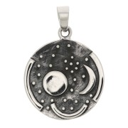 21.5x18mm 925 Silver Round Constellation pendant Constellation with closed ring x1|raw }}