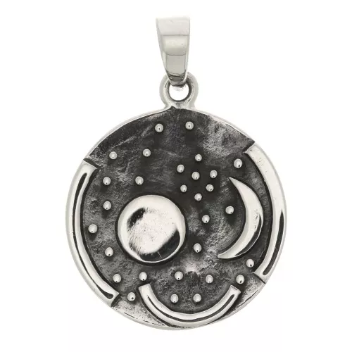 21.5x18mm 925 Silver Round Constellation pendant Constellation with closed ring x1