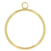 23x20mm Pendant - Mounting and weaving ring - 3 micron old plated x1