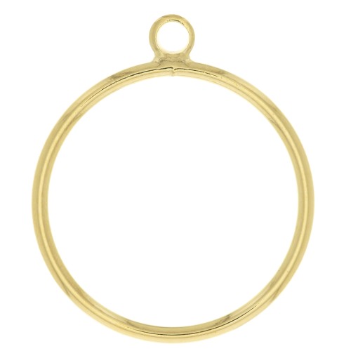 23x20mm Pendant - Mounting and weaving ring - 3 micron old plated x1