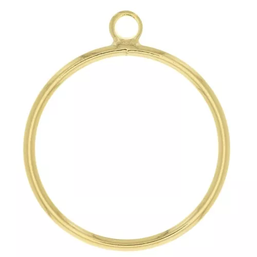 23x20mm Pendant - Mounting and weaving ring - 3 micron old plated x1