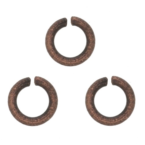 3x0.6mm Jump rings open - Antique Copper Tone x50