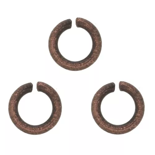 3x0.6mm Jump rings open - Antique Copper Tone x50