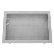 35x24x5cm Jewellery display for necklace & bracelet - Imitation velvet - Grey x1