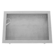 35x24x5cm Jewellery display for necklace & bracelet - Imitation velvet - Grey x1