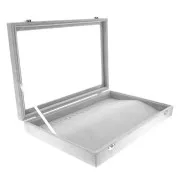 35x24x5cm Jewellery display for necklace & bracelet - Imitation velvet - Grey x1