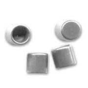 Tube terminators for 4mm cords Old silver tone x10|raw }}