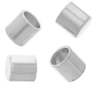 Tube terminators for 4mm cords Silver tone x10
