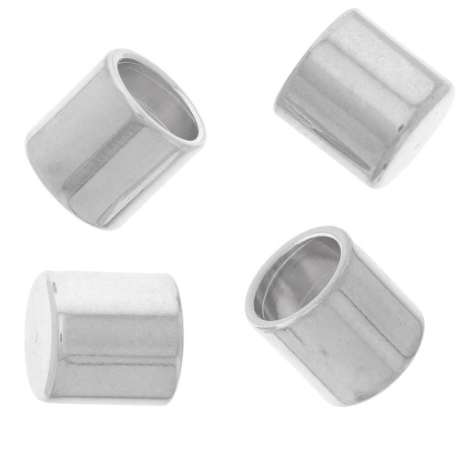 Tube terminators for 4mm cords Silver tone x10