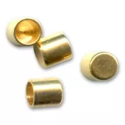 Tube terminators for 3mm cords fine Gold plated x10
