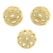 8mm Round filigree beads - Fine Gold Plated x4