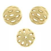 8mm Round filigree beads - Fine Gold Plated x4