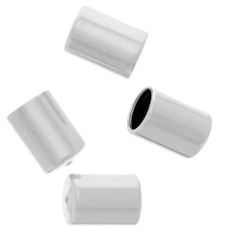 Tube terminators for 3mm cords Antique silver plating x10
