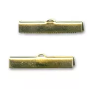 Crimp-end for ribbon 30mm Gold tone x2