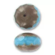 F-P. Donut-shaped beads 17x11mm Turquoise Travertine x1