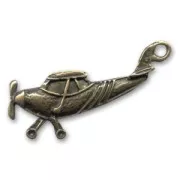 Plane charm 35mm Bronze tone x1
