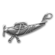 Plane charm 35mm Old silver tone x1