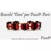 6x11mm Delos® by Puca® - Opaque Red Coral Gold Splash x10g