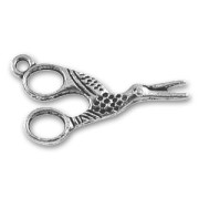Scissors charm 28mm Old silver tone x1|raw }}