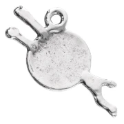 Ball charm 14x25 mm - Aged silver x1