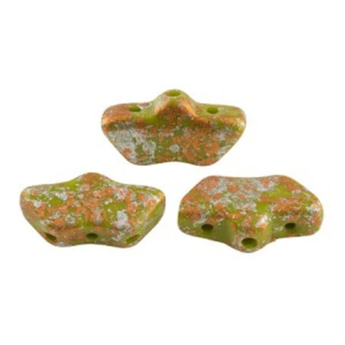 6x11mm Delos® by Puca® - Opaque Green Tweedy x10g