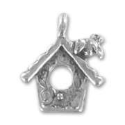 Nest charm 15mm Old silver tone x1