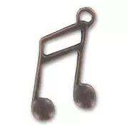 Music tone charm 22mm Old copper tone x1