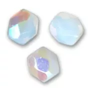 Fire Polished faceted round beads 4mm White Opal AB x50