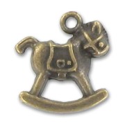 Rocking horse charm 17mm Bronze tone x1|raw }}