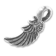Wing charm 30mm Old silver tone x1|raw }}