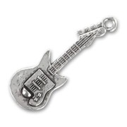 Guitar charm 31mm Old silver tone x1|raw }}