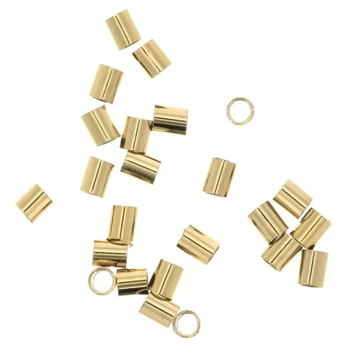 1.9x1.5mm Gold filled Tube beads x50
