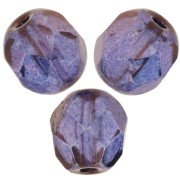 Fire Polished faceted round beads 6mm Lumi Amethyst  x25
