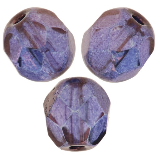 Fire Polished faceted round beads 6mm Lumi Amethyst  x25